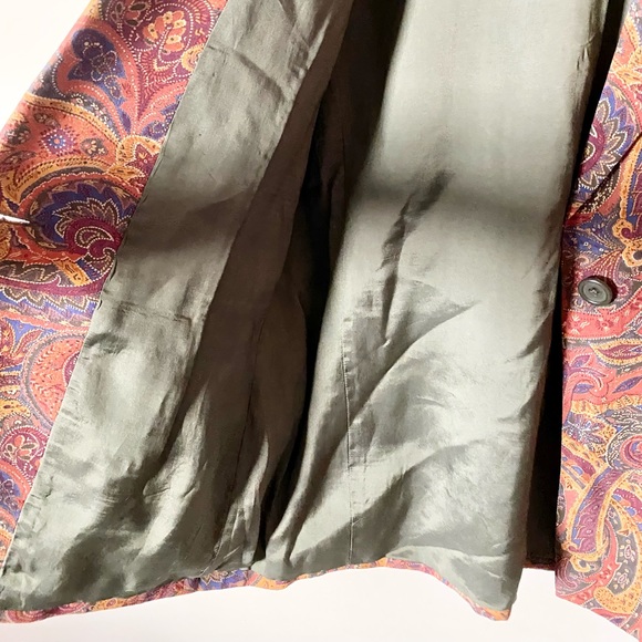 90s Vintage 70s Style Paisley Print Blazer Jacket - Picture 9 of 12